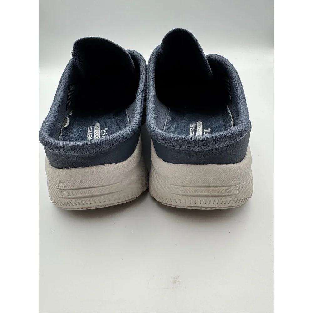 Skechers Relaxed Fit Navy Blue Mule Sneakers Air-Cooled Memory Foam 100860 8.5‎
